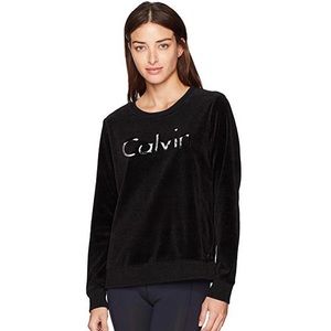 Medium Calvin Klein Women' Logo Velour sweatshirt.